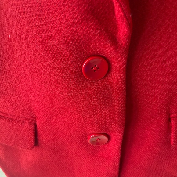 M 🔖 HOUSE OF HARLOW 1960 Wool Blend Long Peacoat Red - Picture 3 of 7
